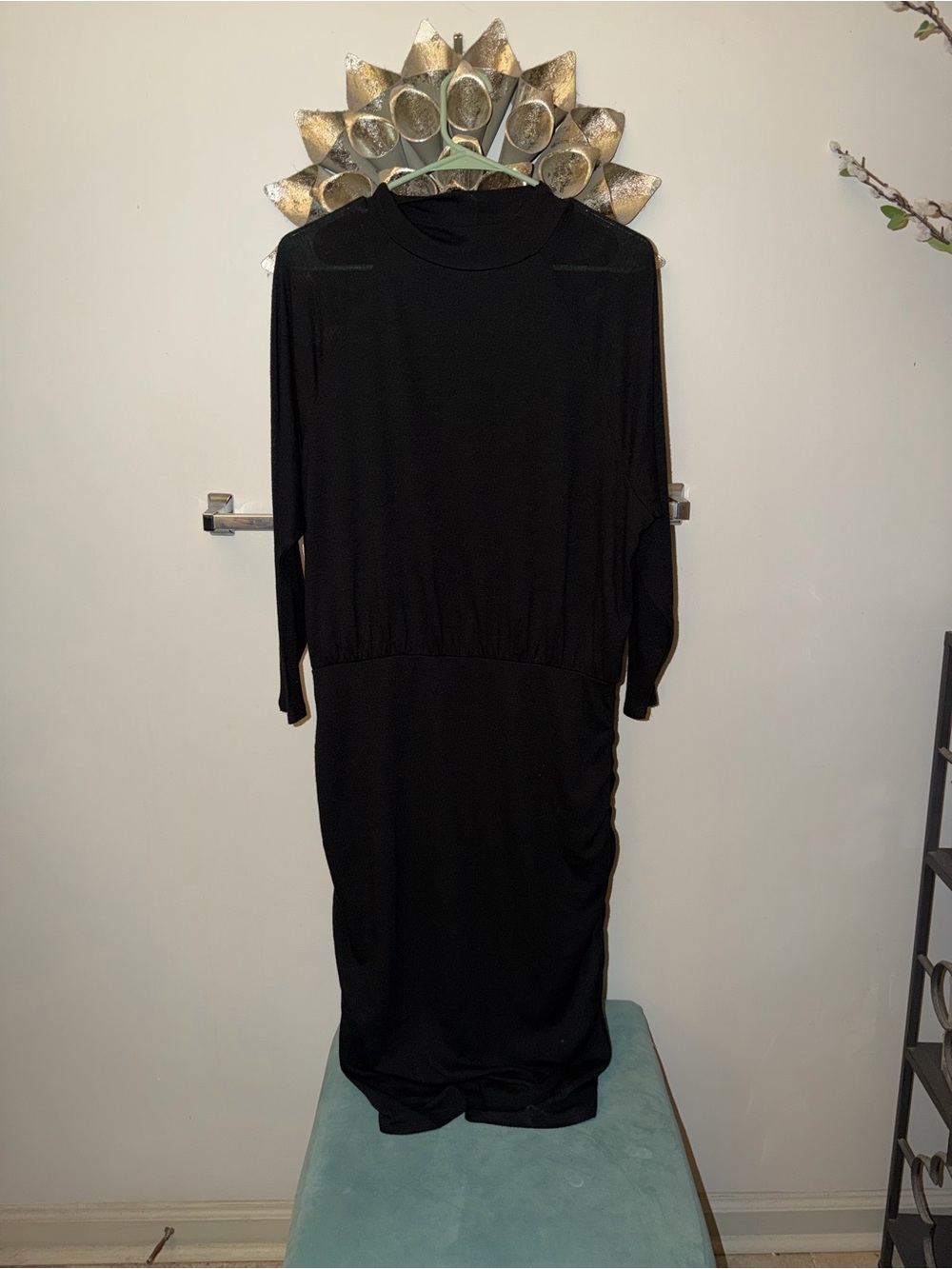 Express Black Long Sleeve Midi Dress Like New